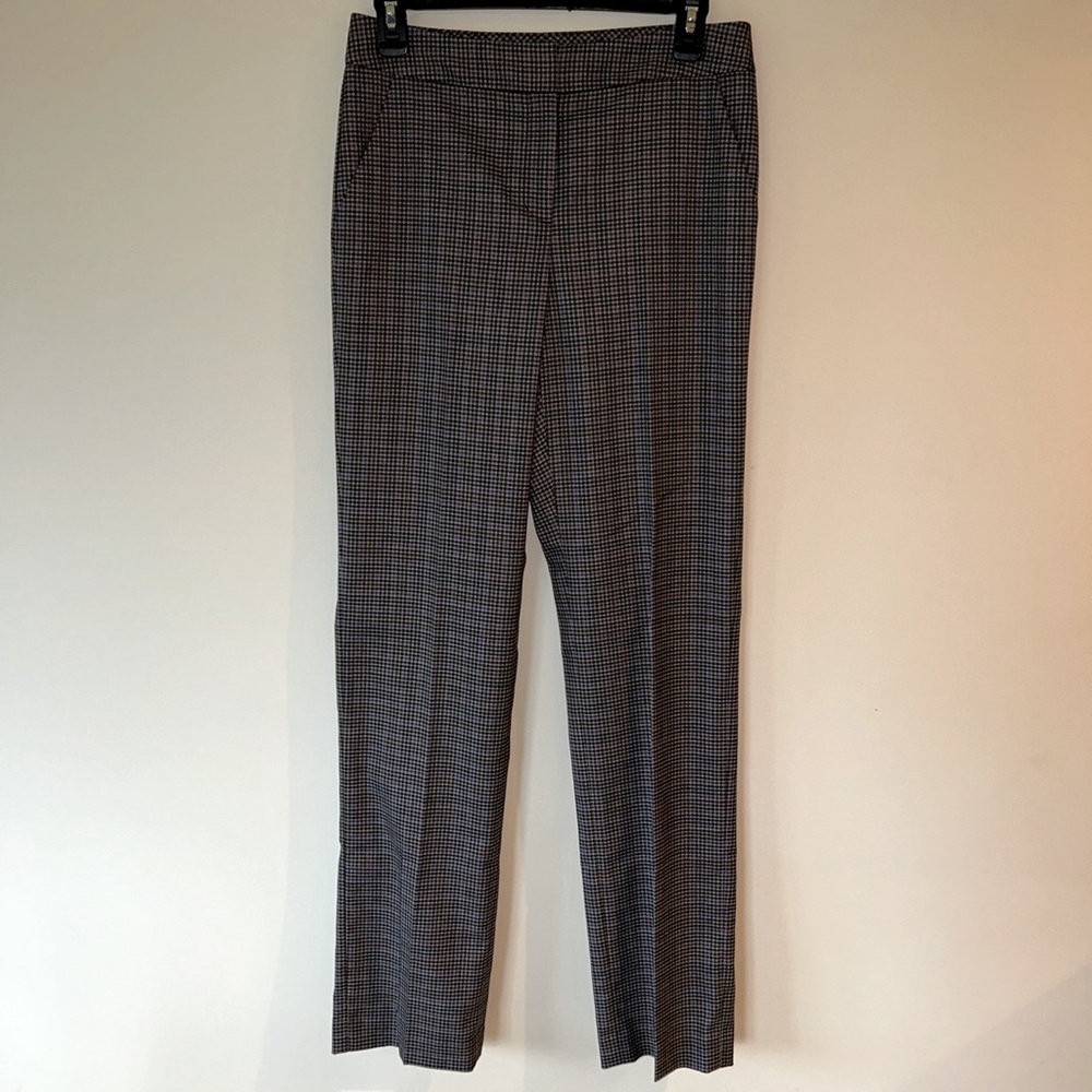 Halogen mini plaid dress pants, trousers, grey and pink, size 2, EUC